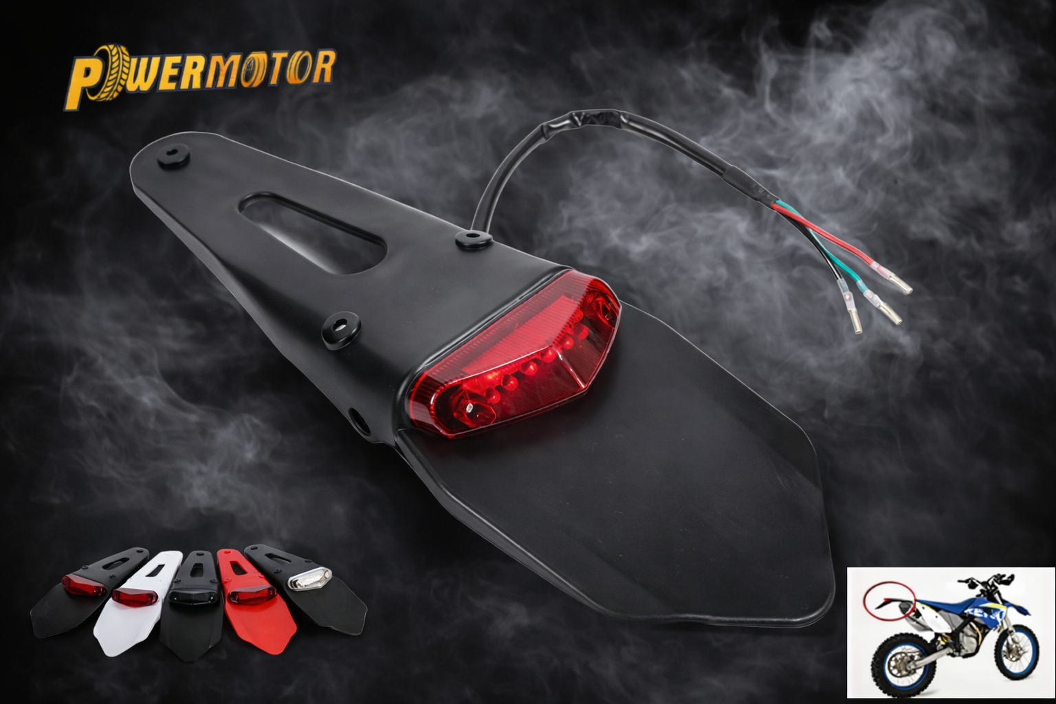 Support de plaque avec feux arrière